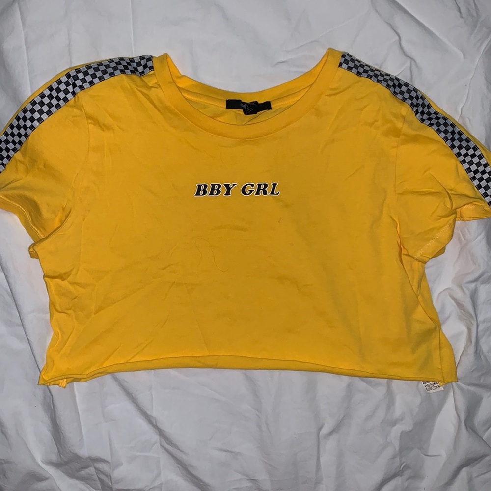 yellow crop top